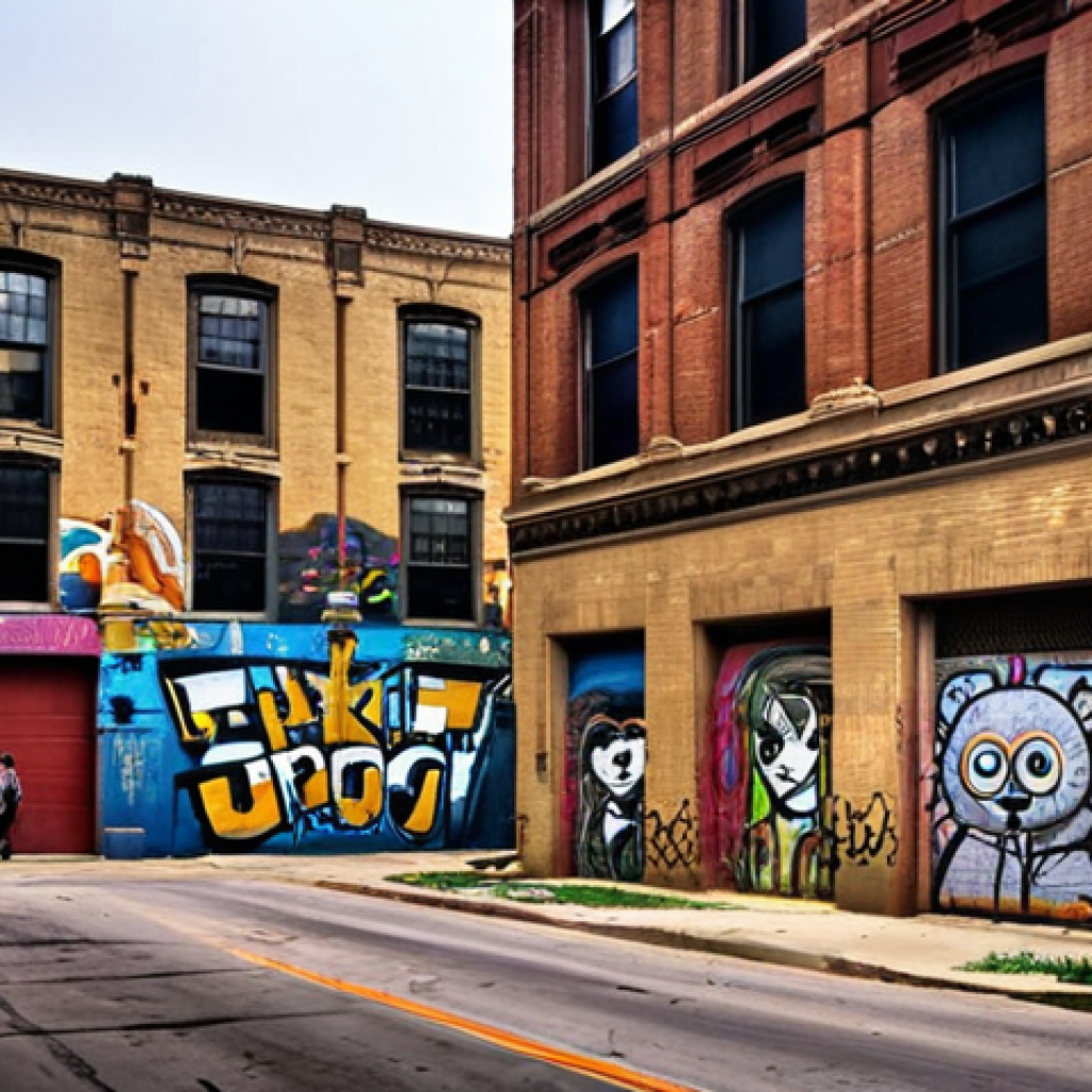 **

*   **Prompt:** "Urban decay meets vibrant street art in Chicago. Juxtaposition of industrial architecture, graffiti, and diverse people. Moody lighting, gritty realism. Inspired by Studs Terkel's storytelling and Upton Sinclair's social commentary."

**
