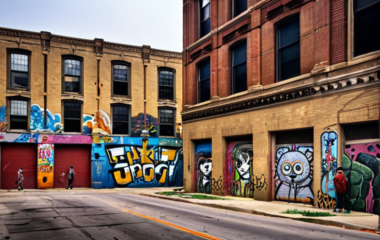 **

*   **Prompt:** "Urban decay meets vibrant street art in Chicago. Juxtaposition of industrial architecture, graffiti, and diverse people. Moody lighting, gritty realism. Inspired by Studs Terkel's storytelling and Upton Sinclair's social commentary."

**