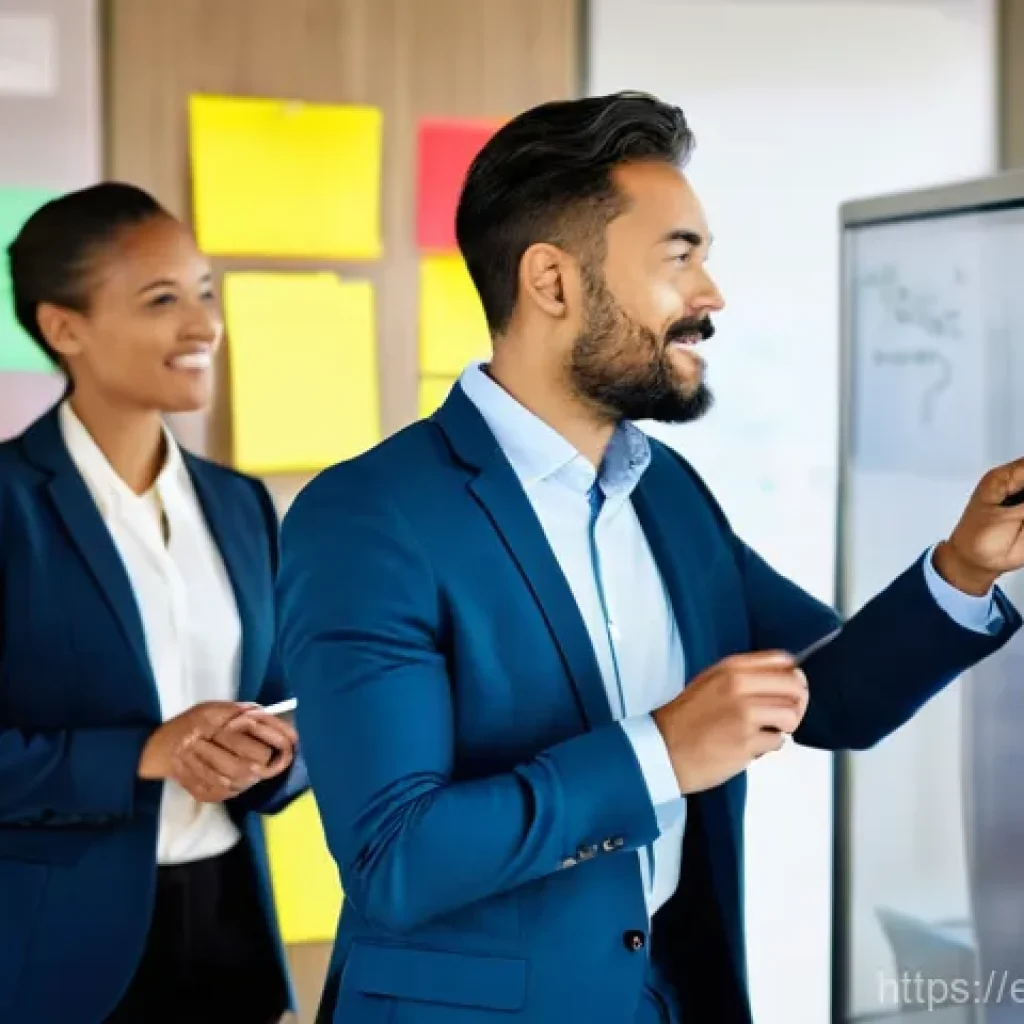 미국 기업 문화 - **Prompt:** A dynamic and diverse team of five professionals, representing various ethnicities and g...