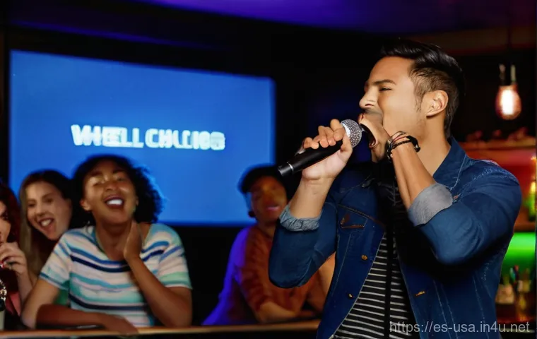 미국 유명 노래방 체인점 - **Prompt:** A vibrant private karaoke room, bathed in soft, colorful LED lighting. A diverse group o... 미국 유명 노래방 체인점 - **Prompt:** A vibrant private karaoke room, bathed in soft, colorful LED lighting. A diverse group o...