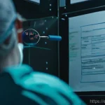 미국 FBI 유명 사건 - **Prompt:** A highly detailed, realistic photograph of a focused FBI forensic investigator in a diml...