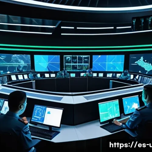 Home 13 미국 군사력 세계 비교 - A futuristic military command center featuring diverse personnel engaged in real-time strategic plan...